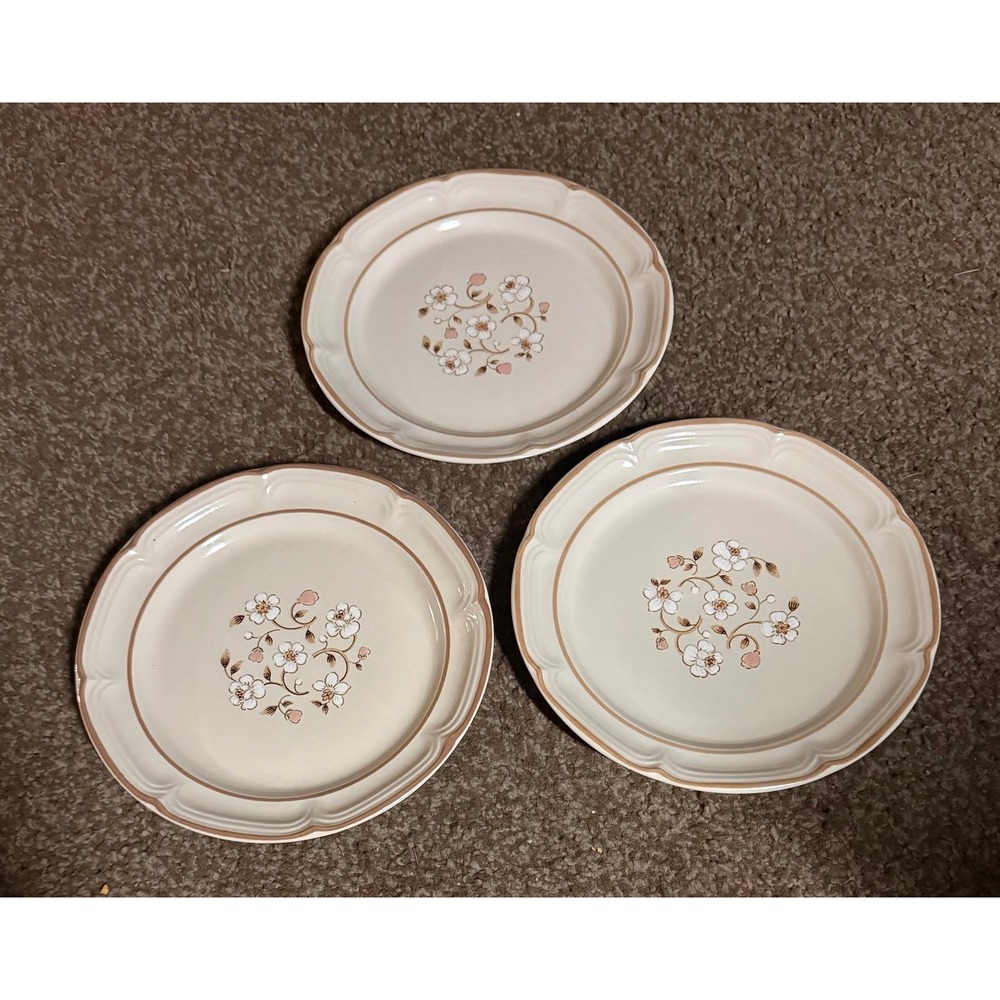3 Covington Edition Stoneware Japan Idlewood Salad Plates Vintage Floral